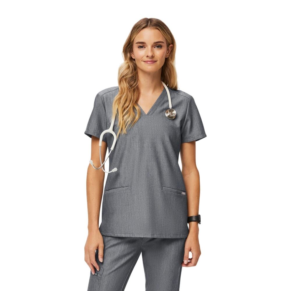 FIGS Casma Scrub Top Women's Small Graphite Gray Core Collection Cut 1227